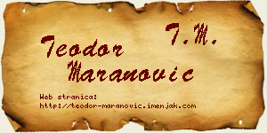 Teodor Maranović vizit kartica
